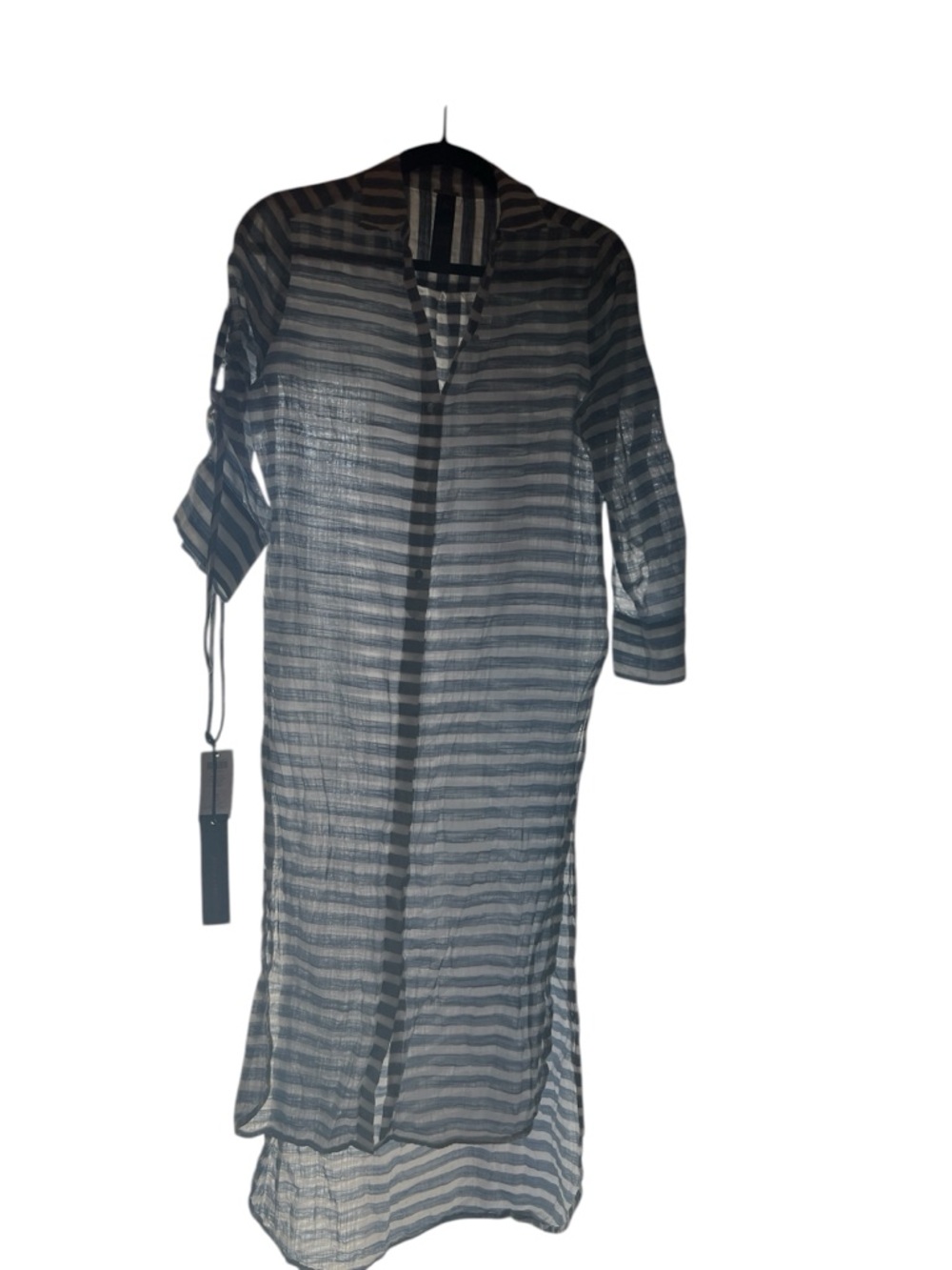 Chico’s Black Label Maxi Shirt Dress Woven Top Indigo Size S - NWT Cotton